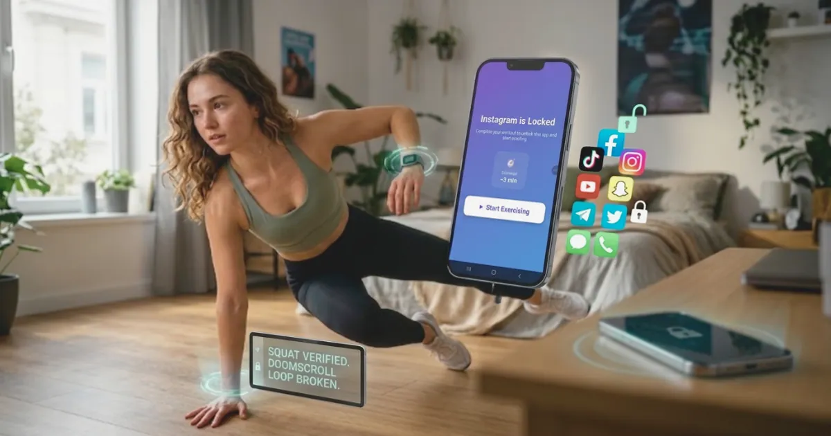 Cover image for You Already Know You're Doomscrolling. ScrollToll Makes You Pay for It — With Pushups.