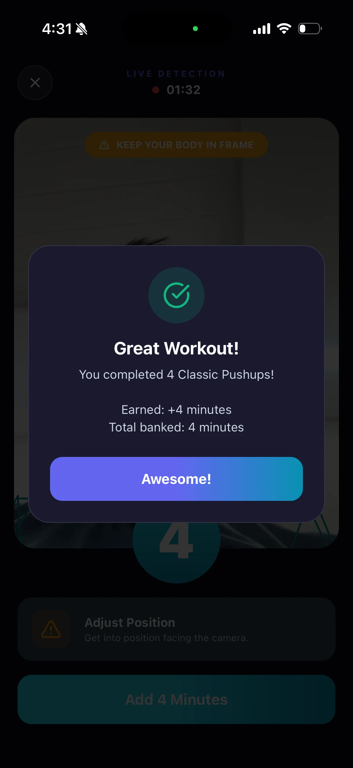 Workout Complete